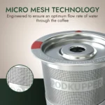 Close-up of PodKupper micro mesh filter wall